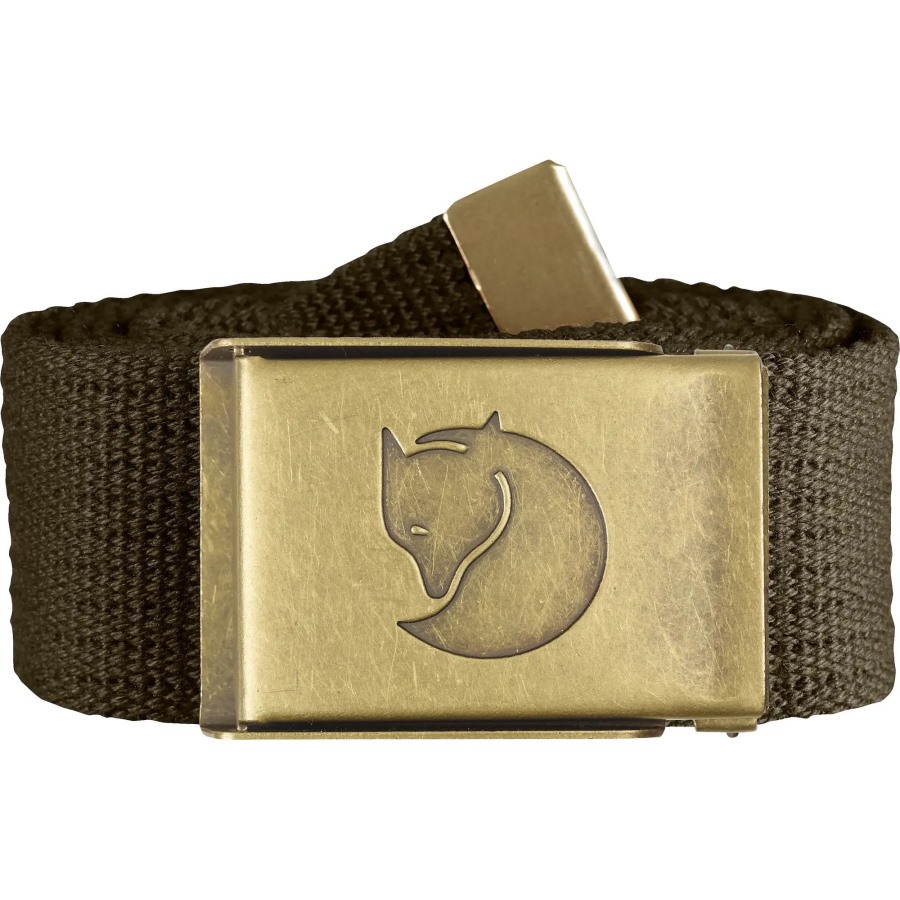 Canvas Brass Belt 4 Cm Dark Olive Fjällräven Outlets