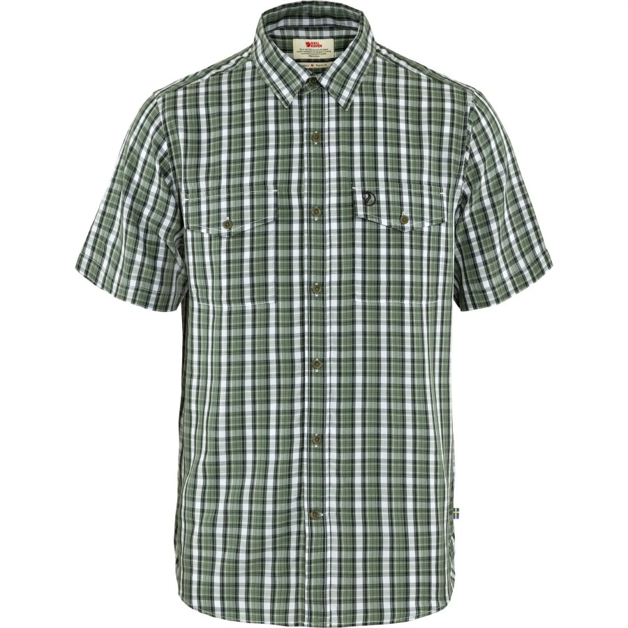 Abisko Cool Shirt Ss M Fjällräven Outlets Patina Green-Dark Navy
