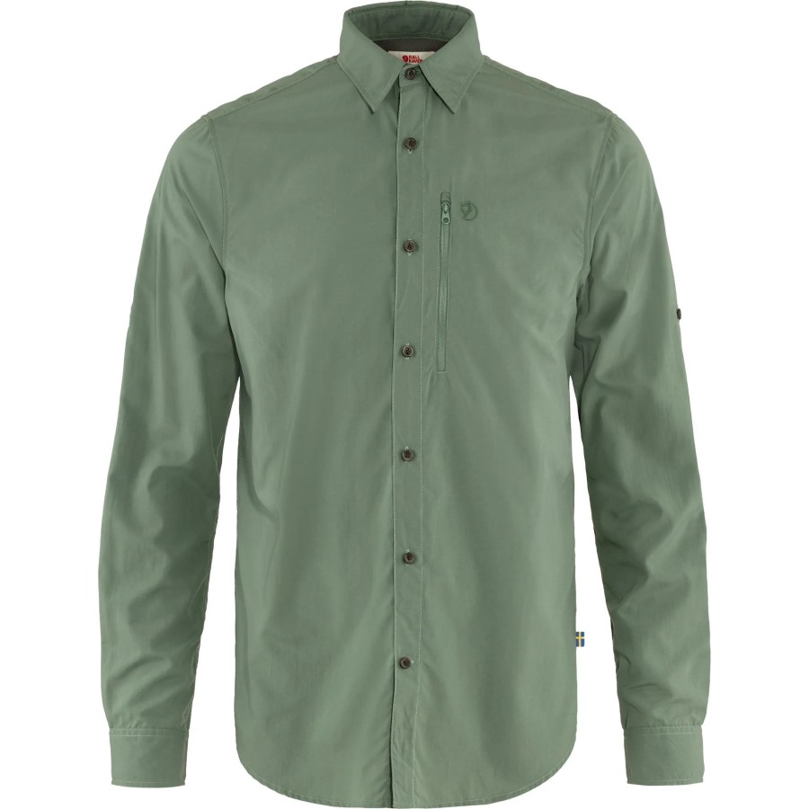 Patina Green Fjällräven Outlets Abisko Hike Shirt Ls M