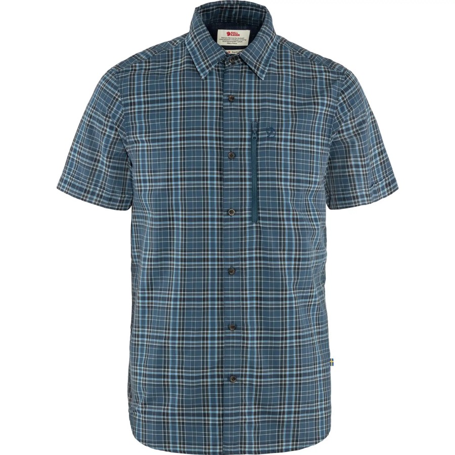 Abisko Hike Shirt Ss M Indigo Blue-Dark Navy Fjällräven Outlets