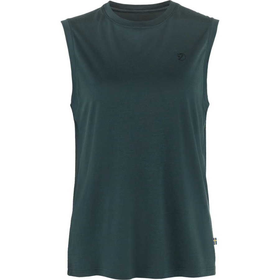 Dark Navy Fjällräven Outlets Abisko Wool Tank Top W