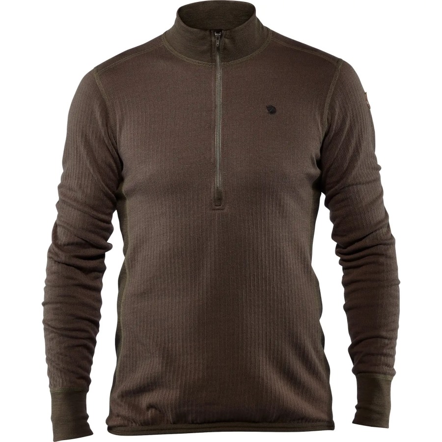 Fjällräven Outlets Dark Olive Värmland Woolterry Half Zip M