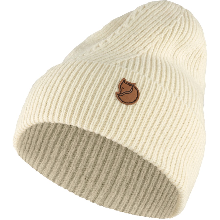 Chalk White Fjällräven Outlets Directional Rib Beanie