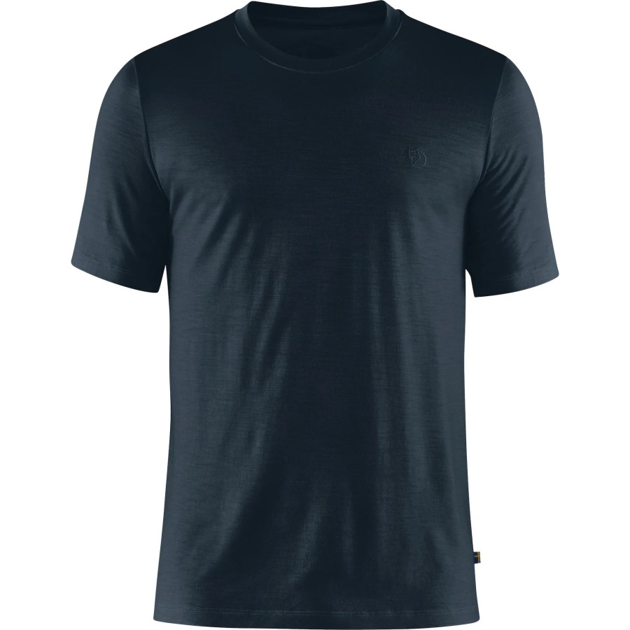 Dark Navy Fjällräven Outlets Abisko Wool Ss M