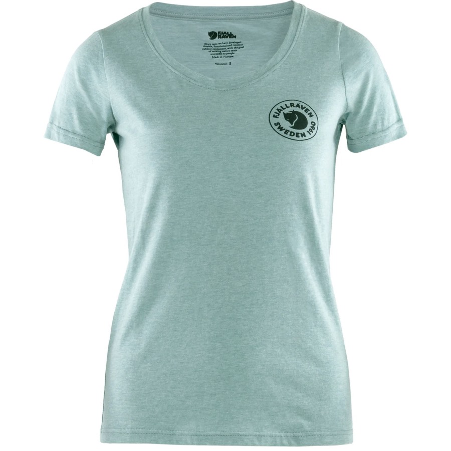 Clay Blue-Melange Fjällräven Outlets 1960 Logo T-Shirt W