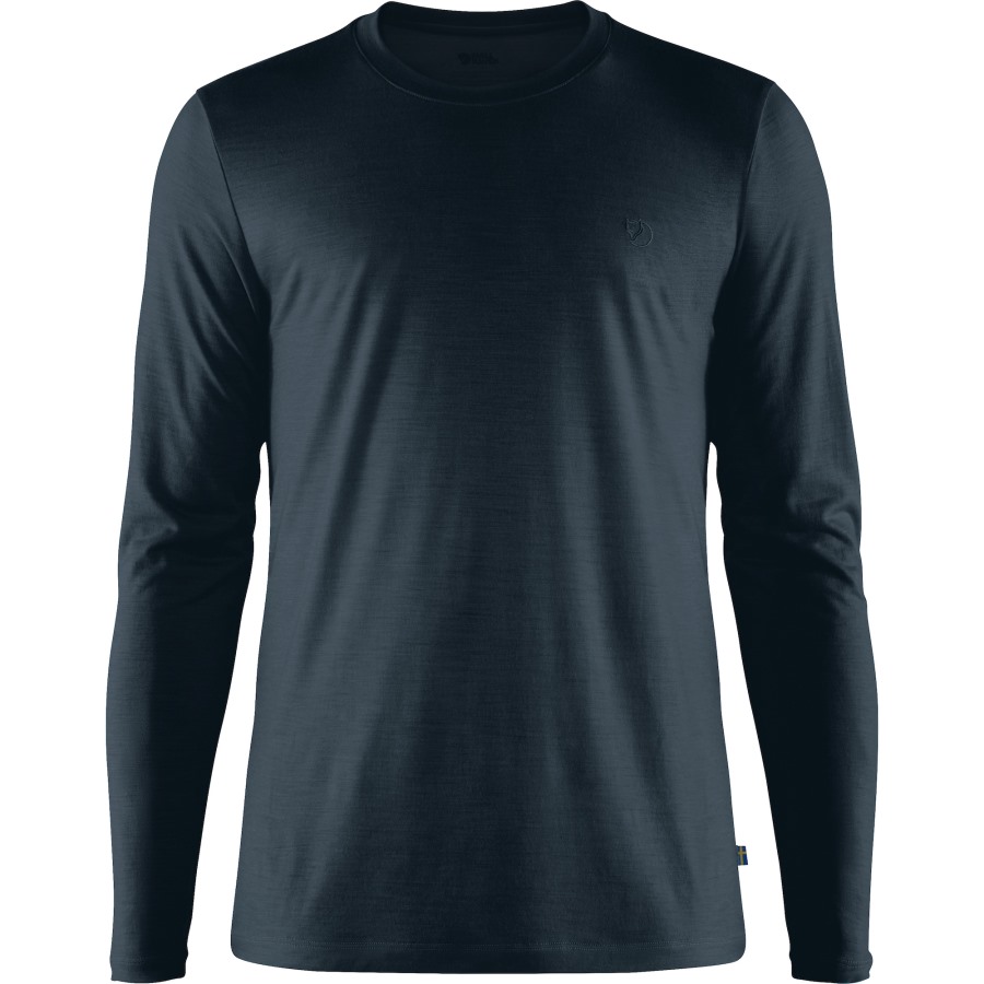 Dark Navy Abisko Wool Ls M Fjällräven Outlets Brand