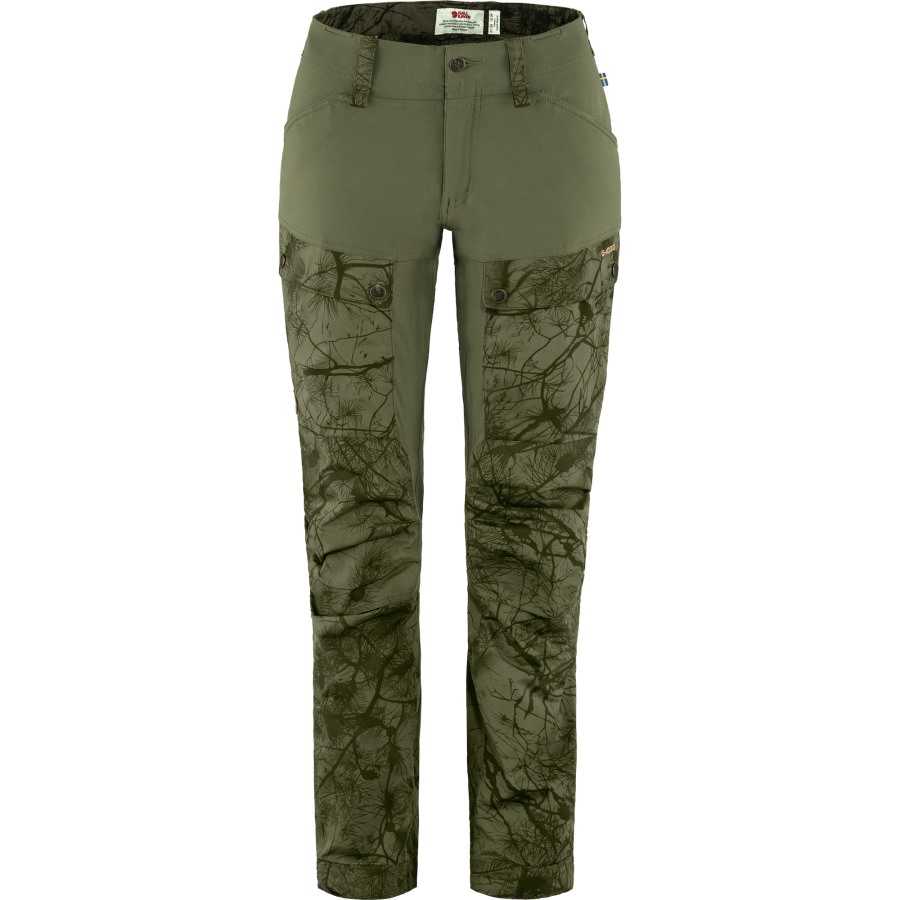 Keb Trousers Curved W Reg Fjällräven Outlets Green Camo-Laurel Green