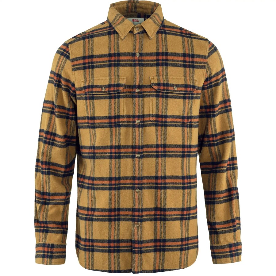 Fjällräven Outlets Övik Heavy Flannel Shirt M Buckwheat Brown-Autumn Leaf