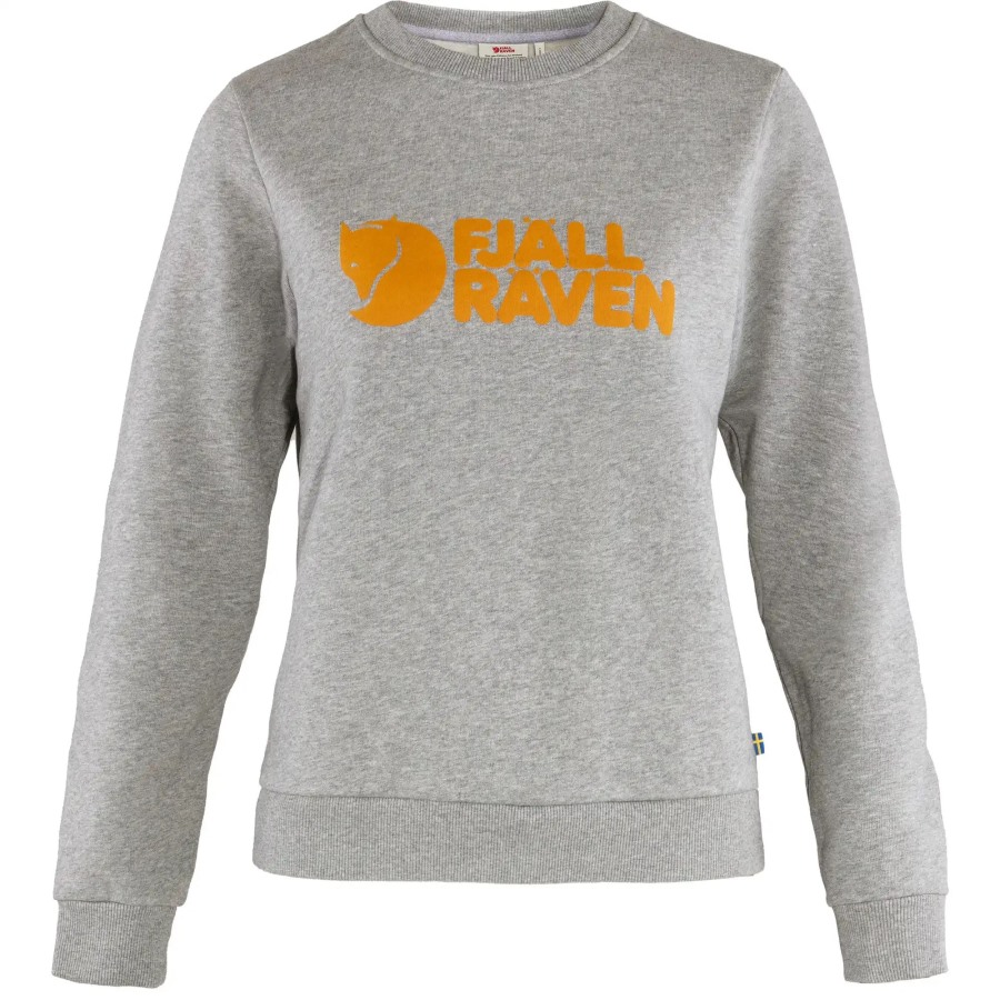 Logo Sweater W Grey-Melange Fjällräven Outlets