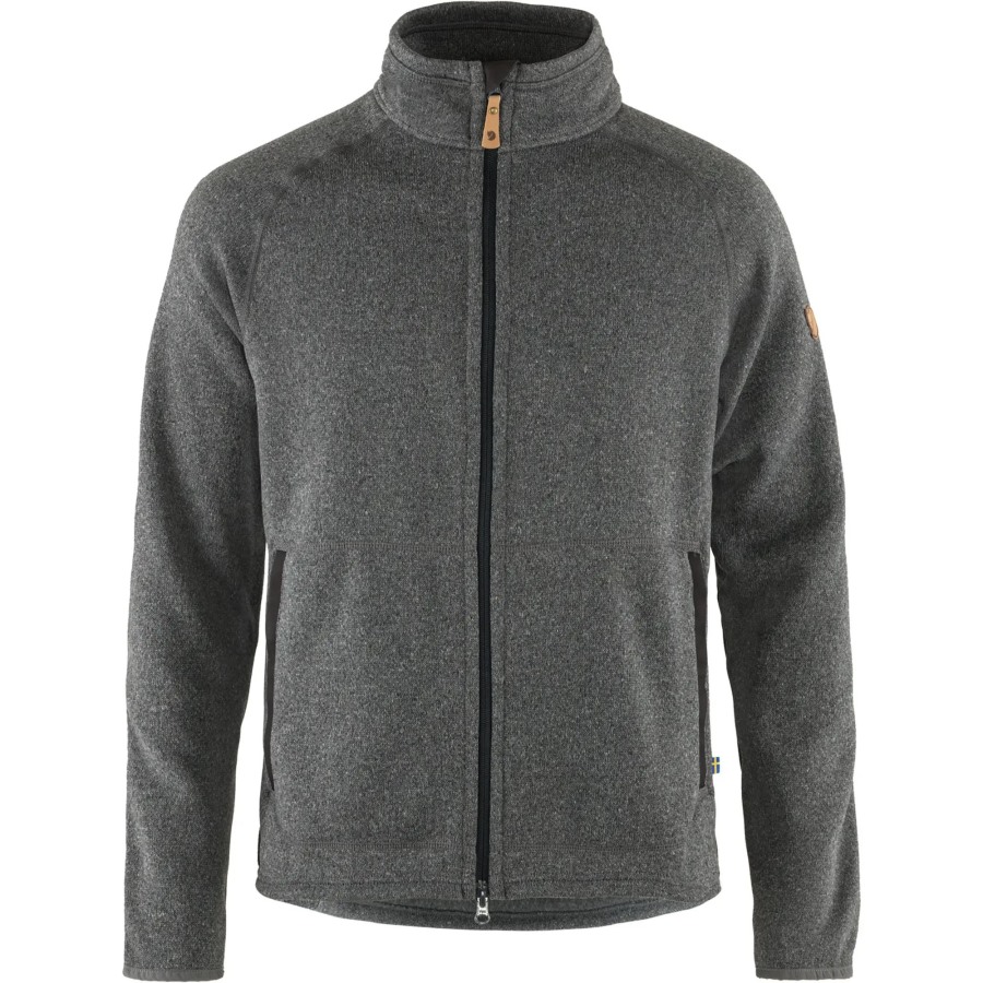 Dark Grey Övik Fleece Zip Sweater M Fjällräven Outlets