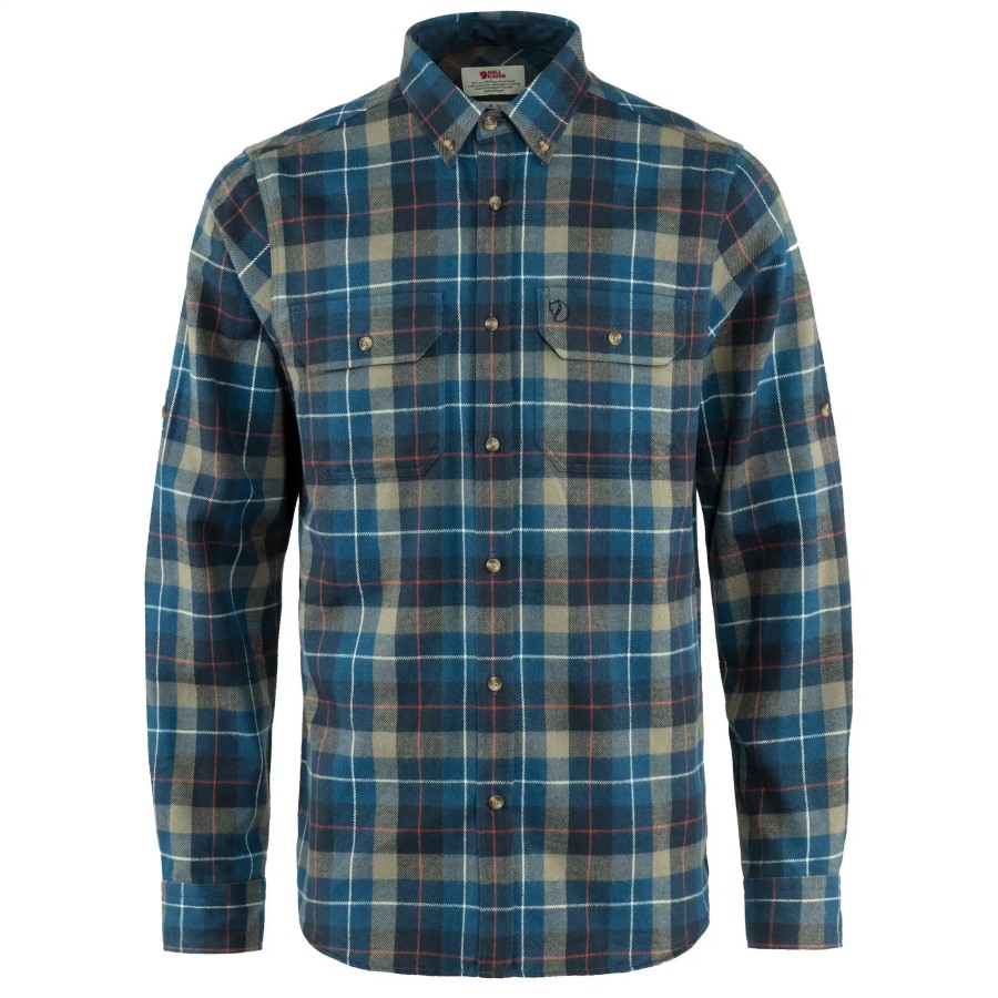 Singi Heavy Flannel Shirt M Fjällräven Outlets Navy