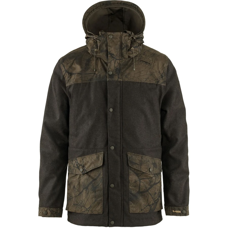 Värmland Wool Jacket M Fjällräven Outlets Dark Olive-Dark Olive Camo