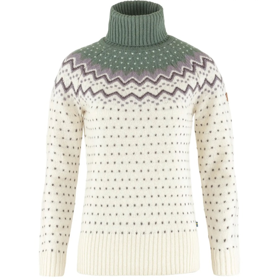 Fjällräven Outlets Övik Knit Roller Neck W Chalk White-Patina Green