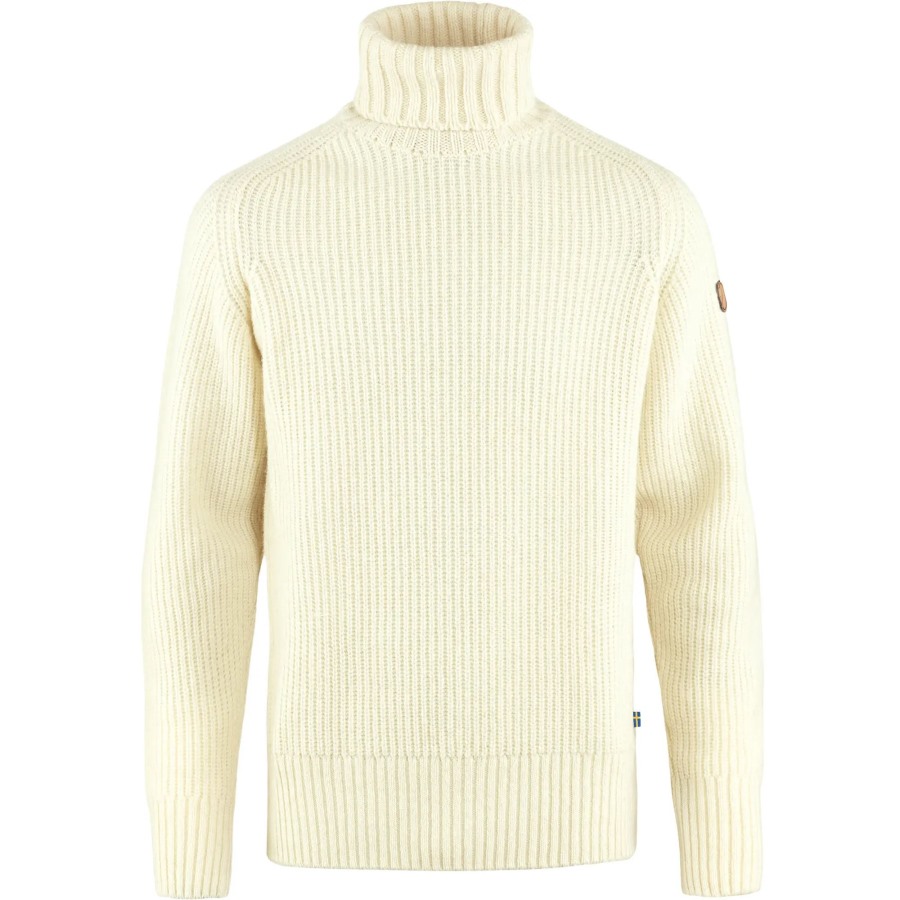 Chalk White Fjällräven Outlets Övik Roller Neck Sweater M