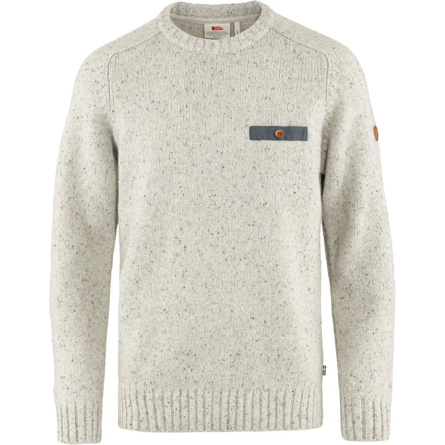 Chalk White Fjällräven Outlets Lada Round-Neck Sweater M