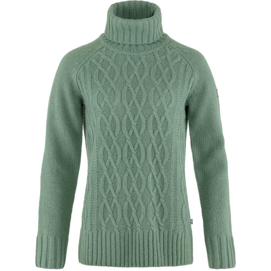Fjällräven Outlets Patina Green Övik Cable Knit Roller Neck W