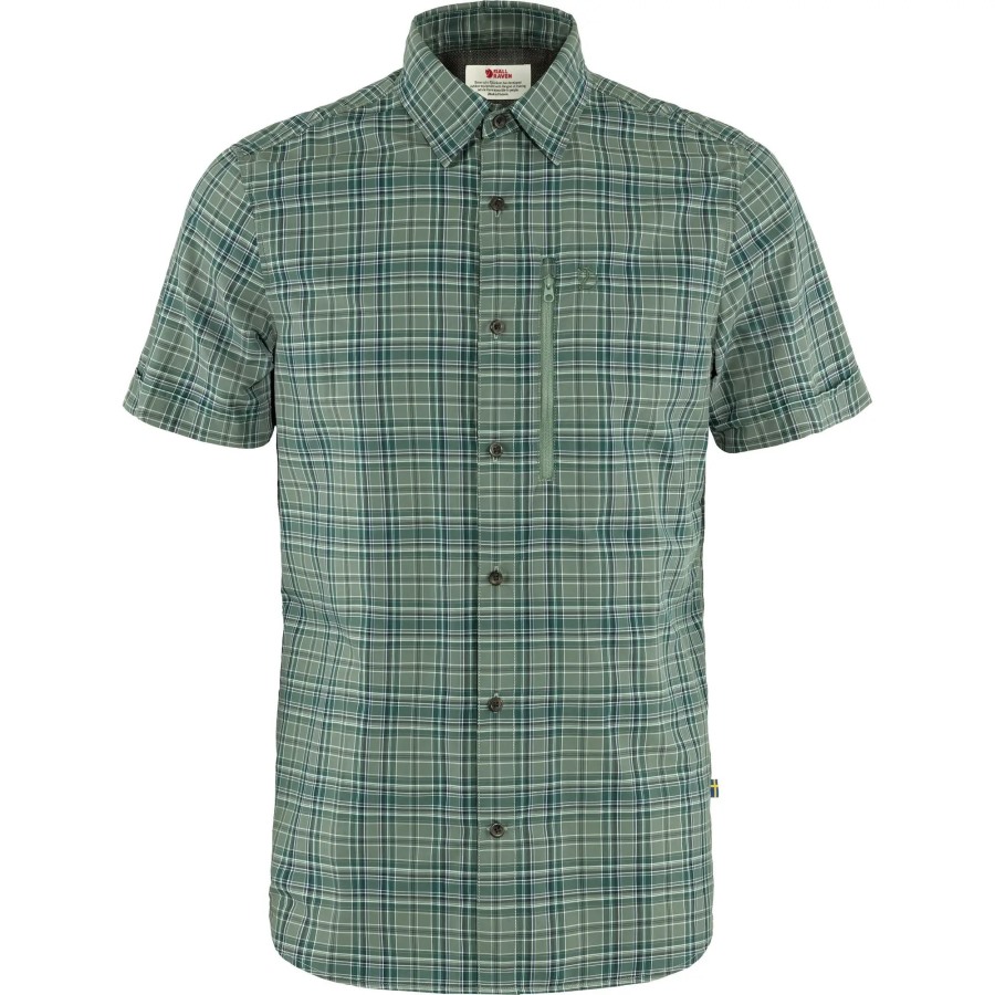 Abisko Hike Shirt Ss M Fjällräven Outlets Arctic Green-Patina Green