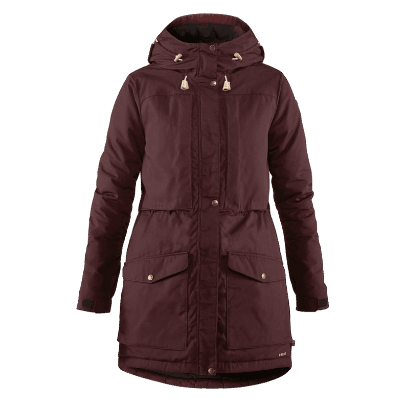 Singi Wool Padded Parka W Fjällräven Outlets Dark Garnet