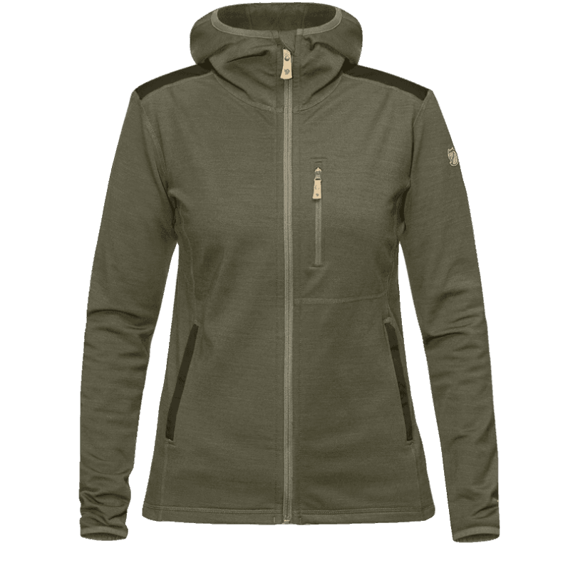 Fashion Keb Fleece Hoodie W Fjällräven Outlets Laurel Green-Deep Forest