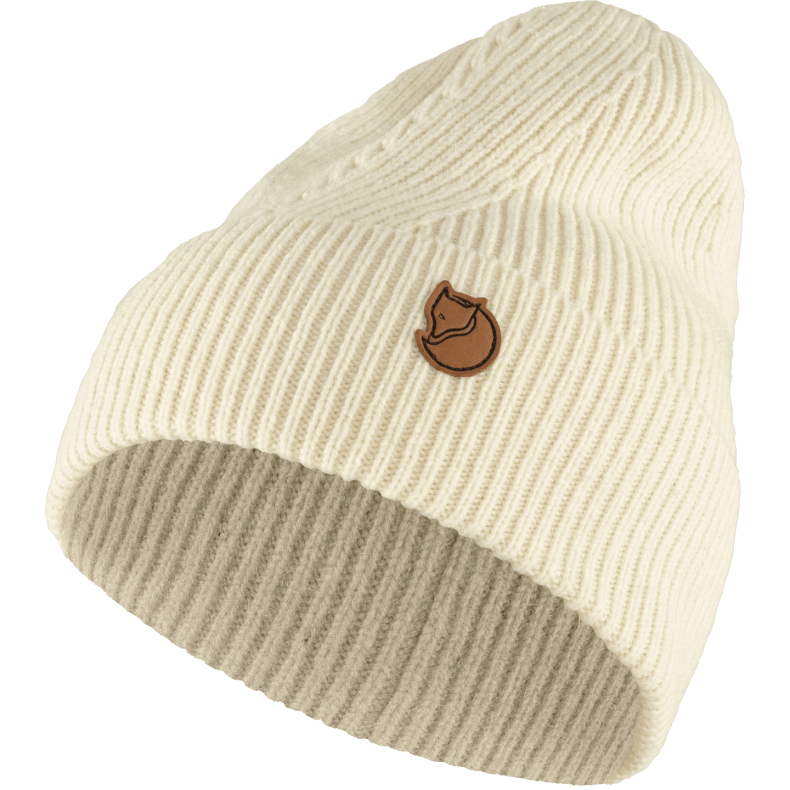 Chalk White Directional Rib Beanie Fjällräven Outlets Brand