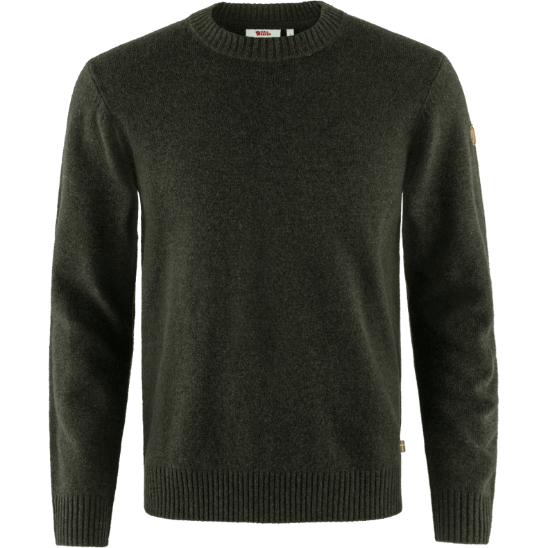 Dark Olive Fjällräven Outlets Övik Round-Neck Sweater M