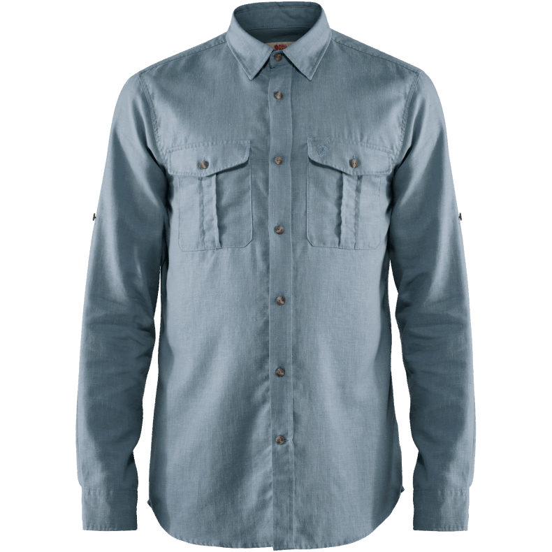 Övik Travel Shirt Ls M Clay Blue Fjällräven Outlets