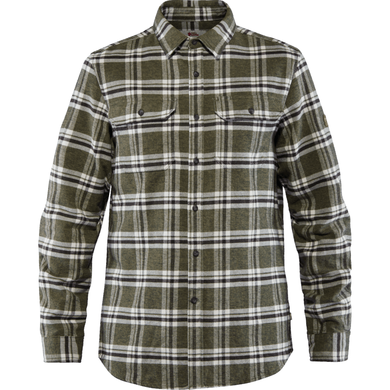 Övik Heavy Flannel Shirt M - Deep Forest Fjällräven Outlets Deep Forest