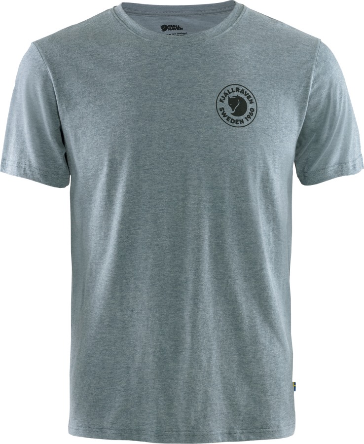1960 Logo T-Shirt M Uncle Blue-Melange Fjällräven Outlets Brand