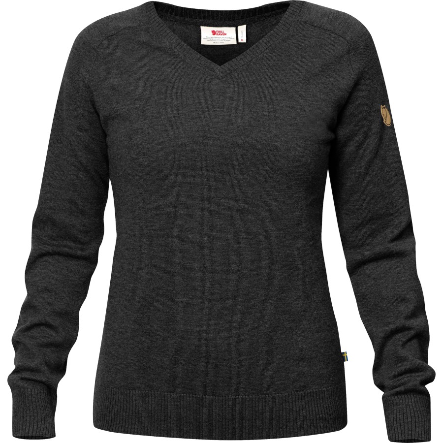 Fjällräven Outlets Srmland V-Neck Sweater W Dark Grey