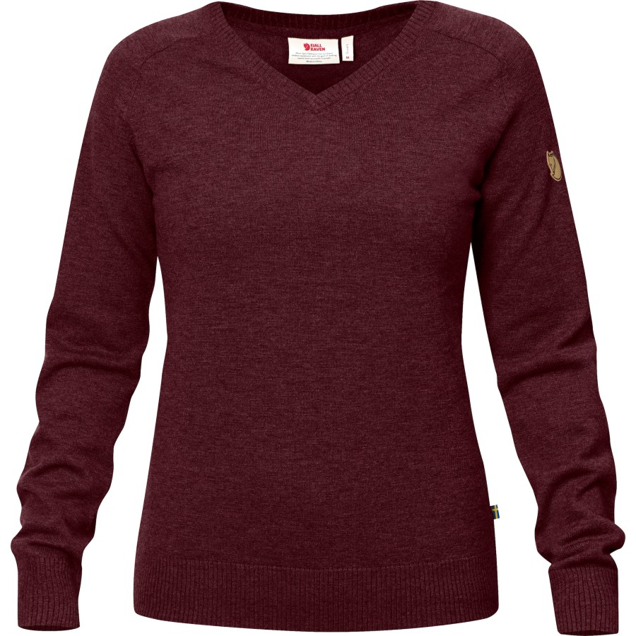 Srmland V-Neck Sweater W Dark Garnet Fjällräven Outlets