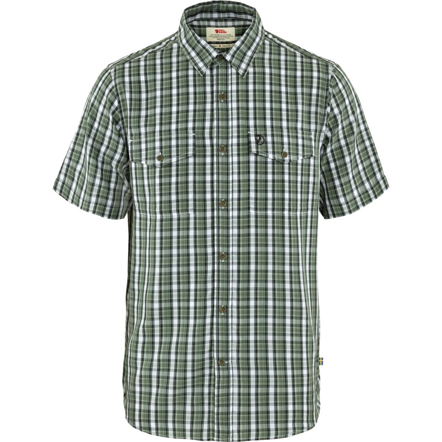Abisko Cool Shirt Ss M Patina Green-Dark Navy Fjällräven Outlets Brand