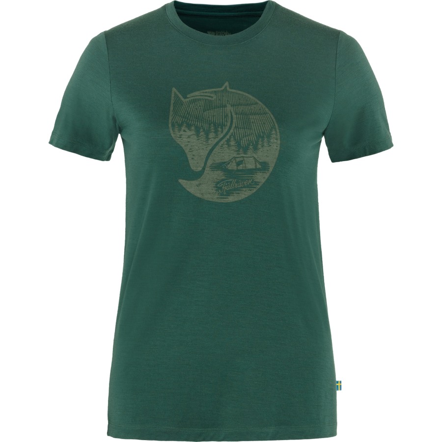 Abisko Wool Fox Ss W Arctic Green-Patina Green Fjällräven Outlets