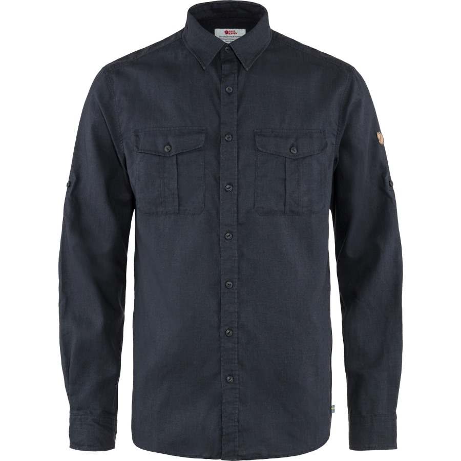Dark Navy Fjällräven Outlets Övik Travel Shirt Ls M