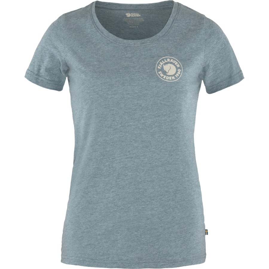 Fjällräven Outlets Brand Indigo Blue-Melange 1960 Logo T-Shirt W