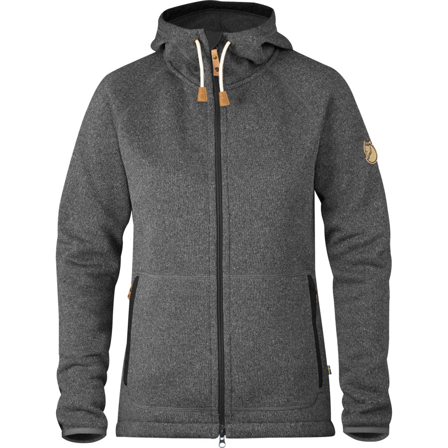 Fjällräven Outlets Brand Dark Grey Övik Fleece Hoodie W