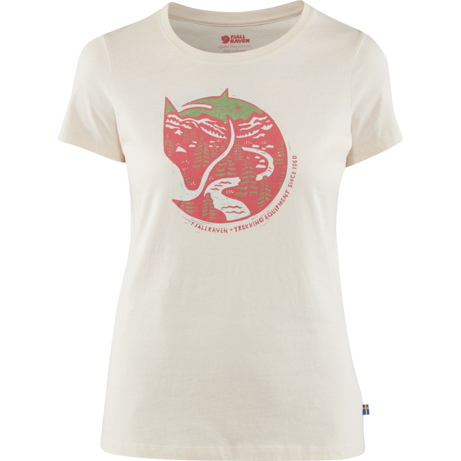 Fjällräven Outlets Chalk White Arctic Fox Print T-Shirt W