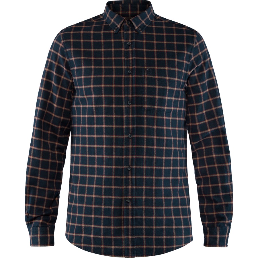 Övik Flannel Shirt M Fjällräven Outlets Dark Navy