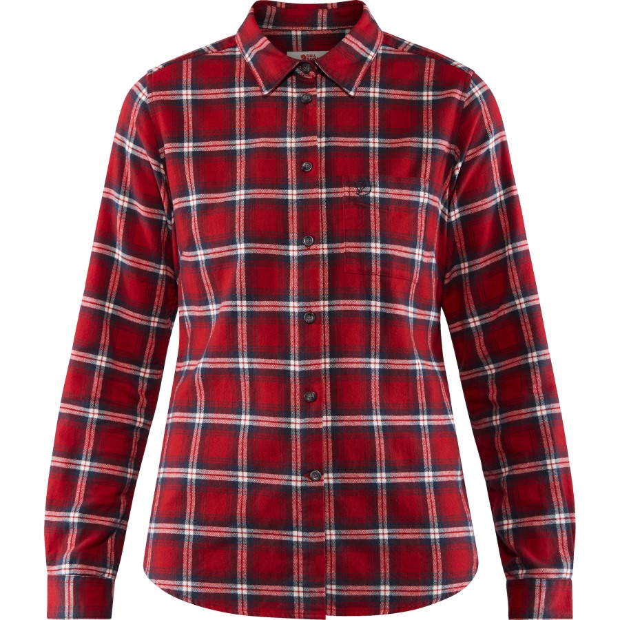 Övik Flannel Shirt W Fjällräven Outlets Deep Red
