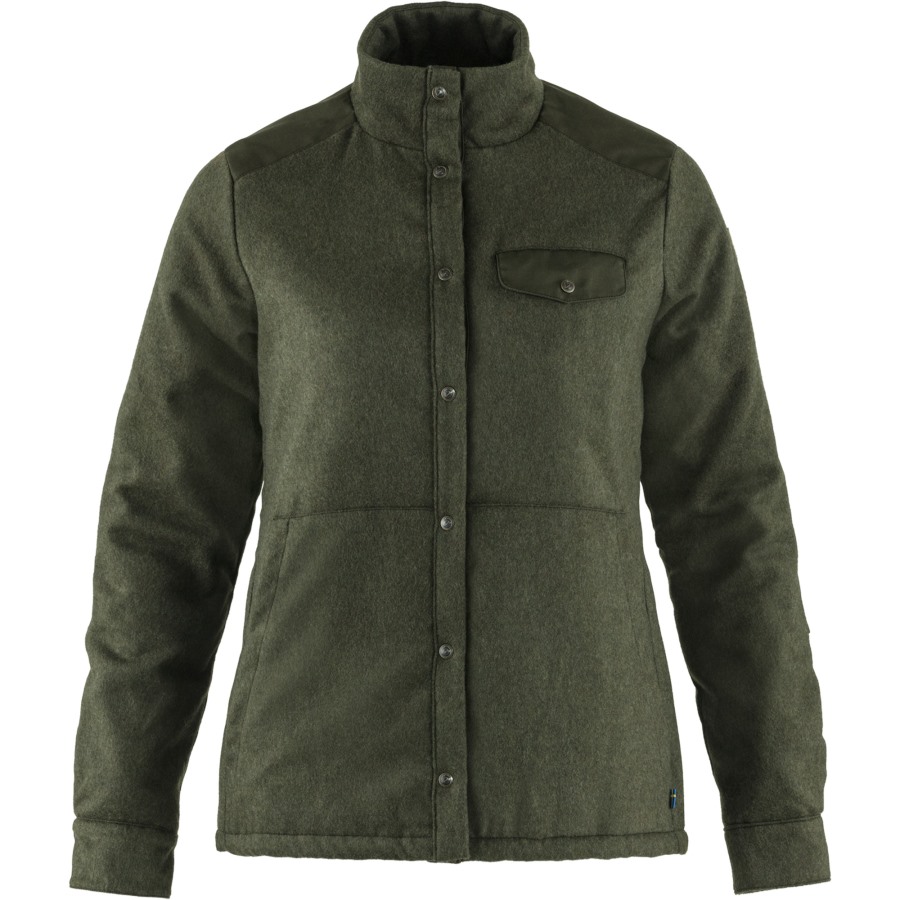 Canada Wool Padded Jacket W Deep Forest Fjällräven Outlets