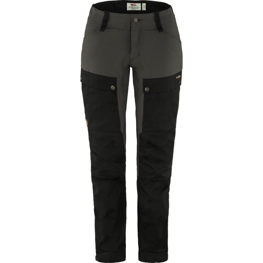 Black-Stone Grey Keb Trousers Curved W Short Fjällräven Outlets