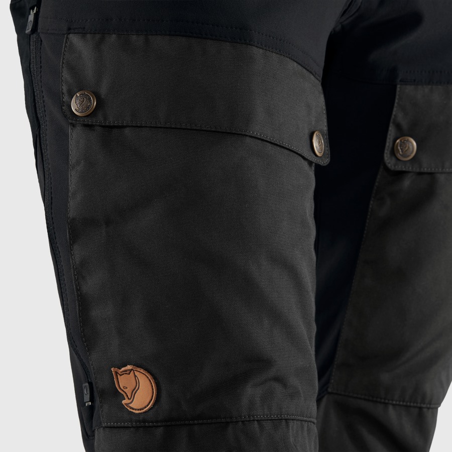 Black-Stone Grey Keb Trousers Curved W Short Fjällräven Outlets