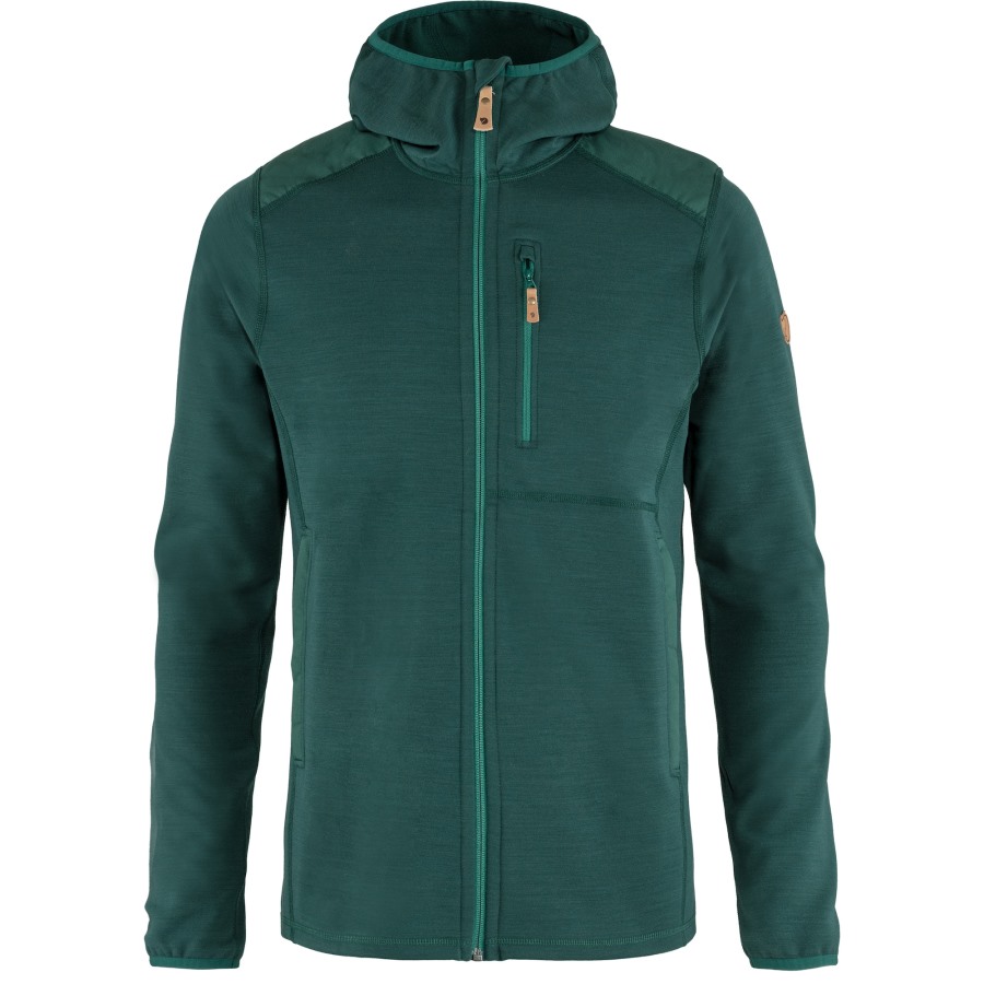 Arctic Green Keb Fleece Hoodie M Fjällräven Outlets
