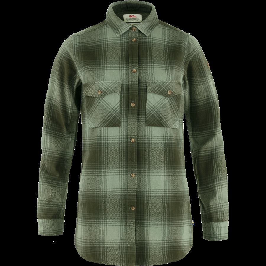 Fjällräven Outlets Deep Forest-Patina Green Övik Twill Shirt Ls W