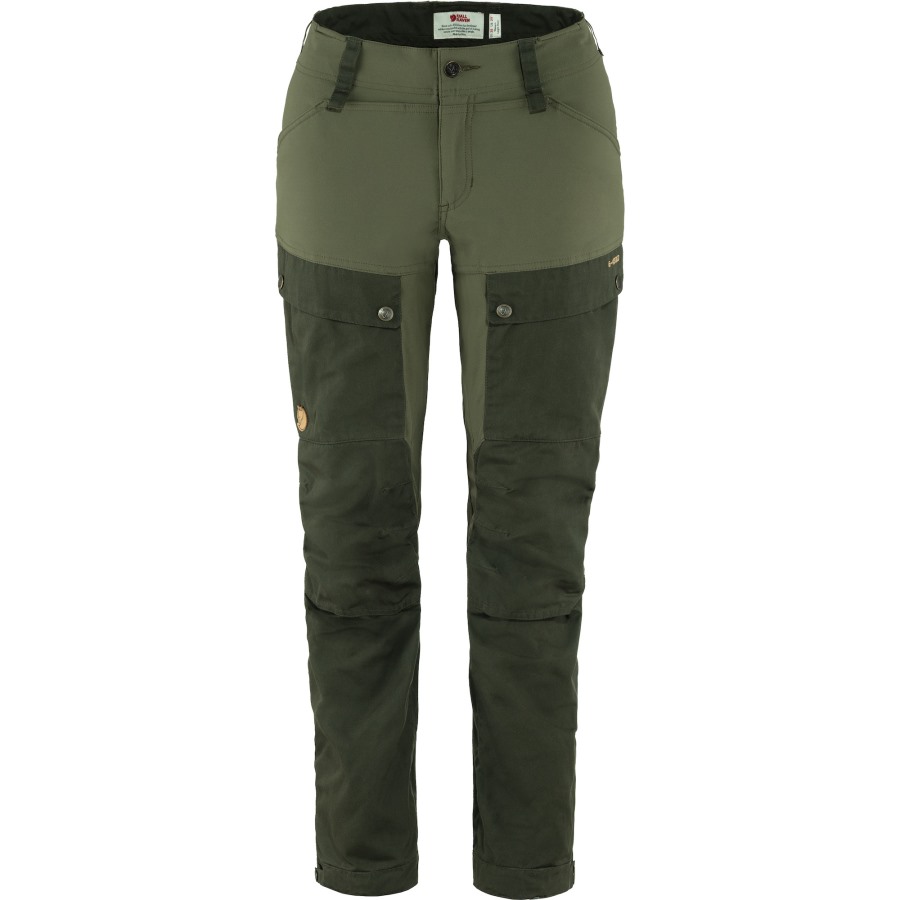 Keb Trousers Curved W Short Deep Forest-Laurel Green Fjällräven Outlets