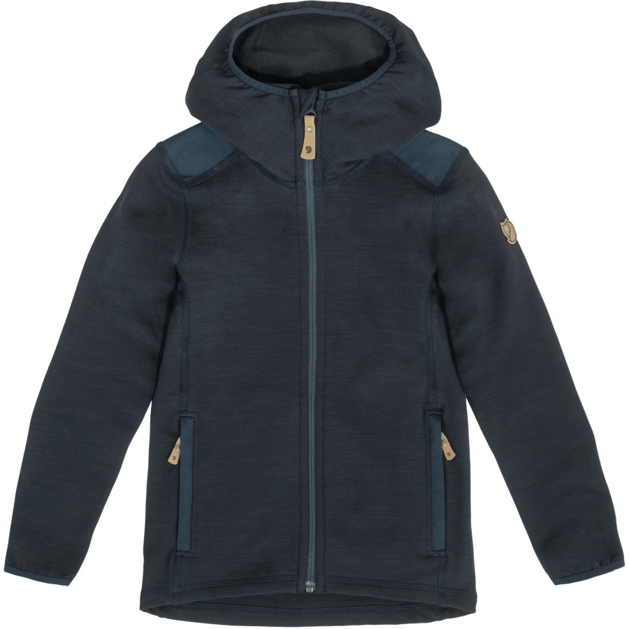 Kids Keb Fleece Hoodie Dark Navy Fjällräven Outlets