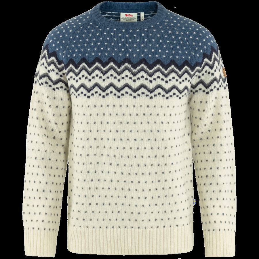 Fjällräven Outlets Övik Knit Sweater M Chalk White-Indigo Blue