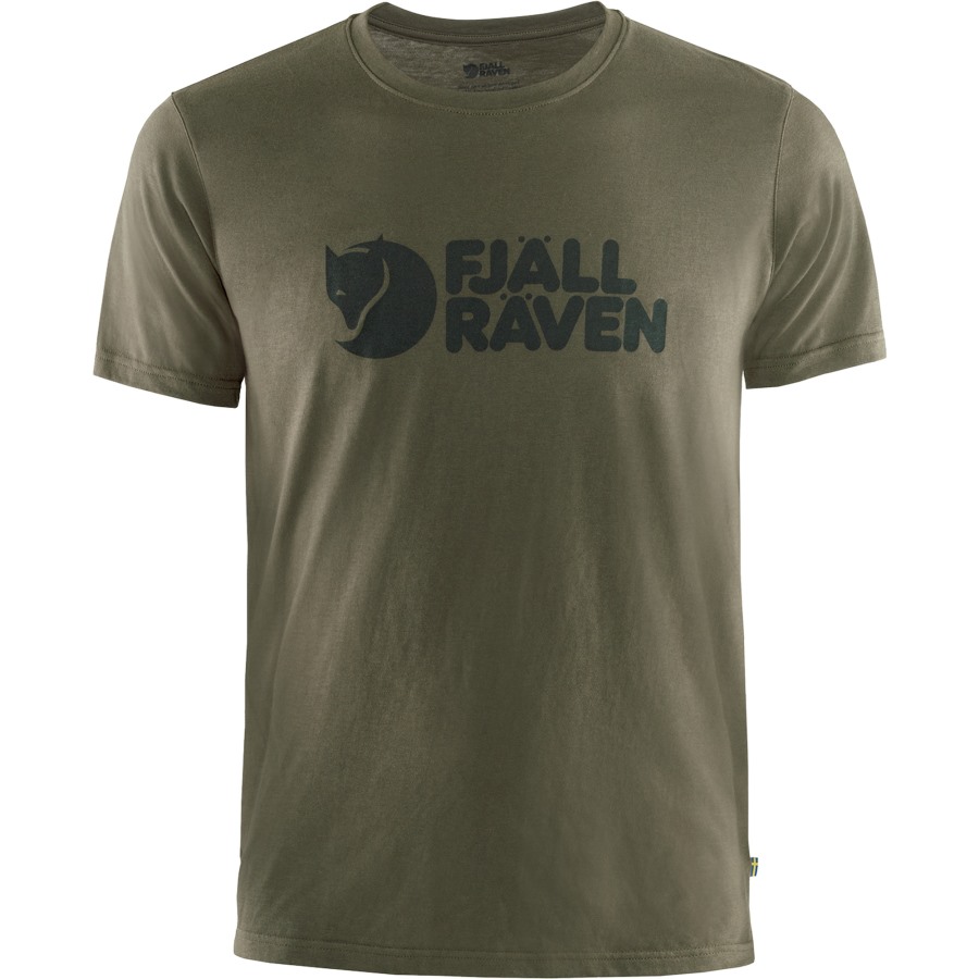 Logo T-Shirt M Dark Olive Fjällräven Outlets