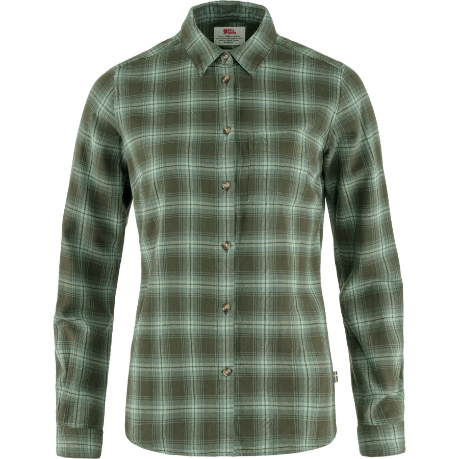 Fjällräven Outlets Deep Forest-Patina Green Övik Flannel Shirt W
