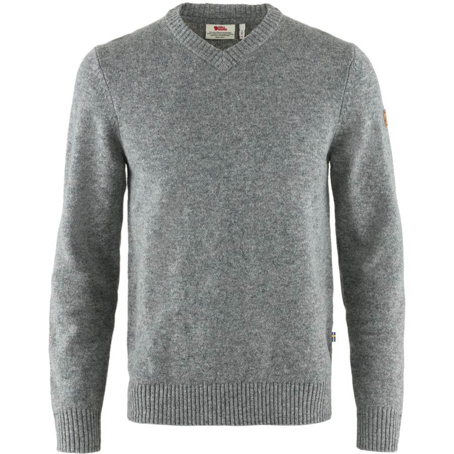 Grey Fjällräven Outlets Övik V-Neck Sweater M
