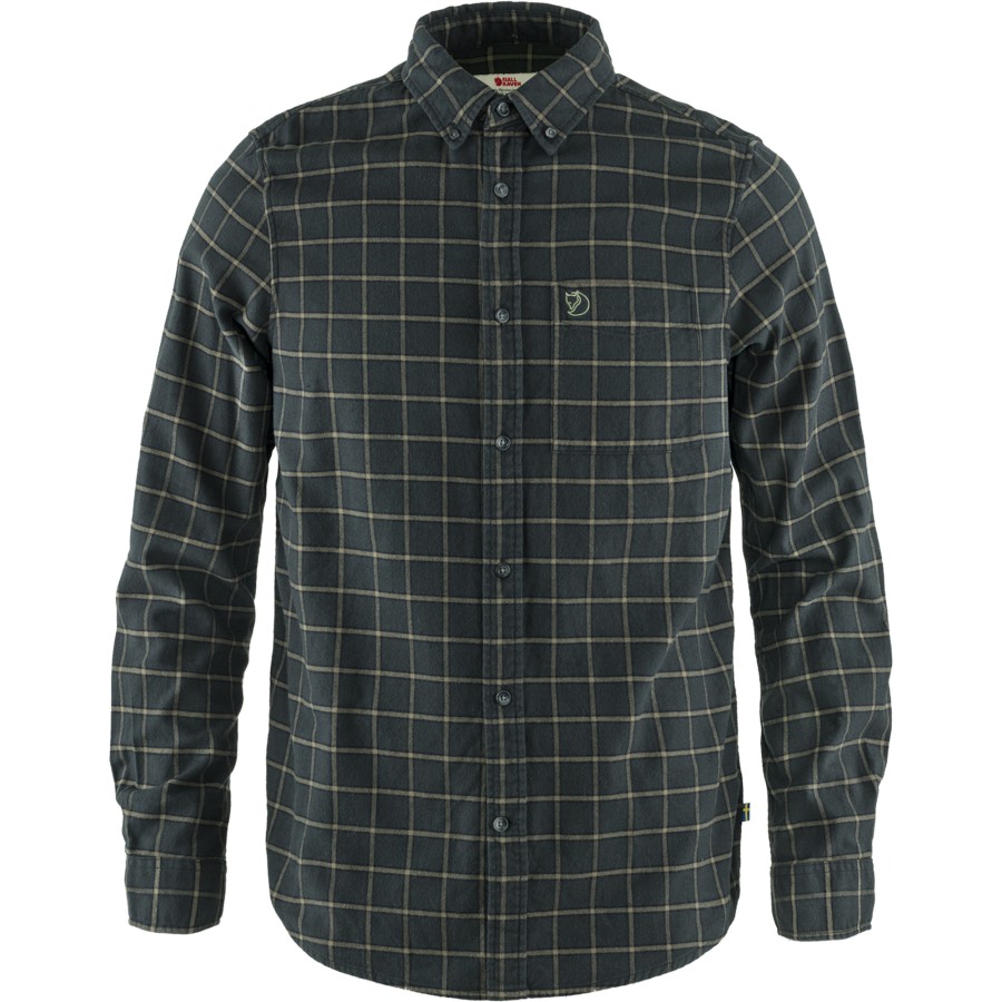 Dark Grey Övik Flannel Shirt M Fjällräven Outlets